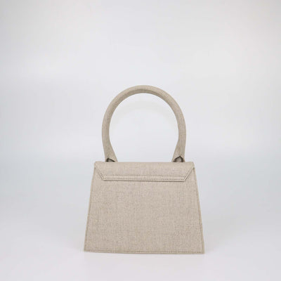 Jacquemus Beige Canvas Grand Le Chiquito Top Handle Bag