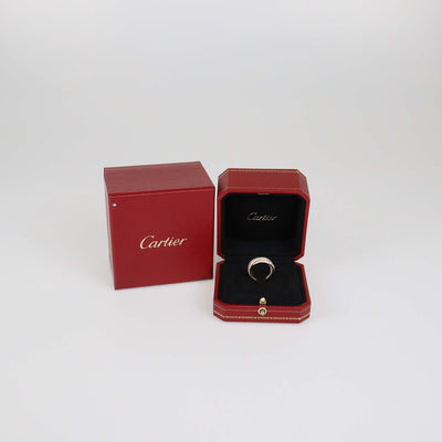 Cartier 18K Three-Tone Gold Trinity Diamond Paved Ring Size 50