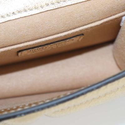 Jimmy Choo Gold Quilted Leather Micro Avanue Quad Varenne Shoulder Bag