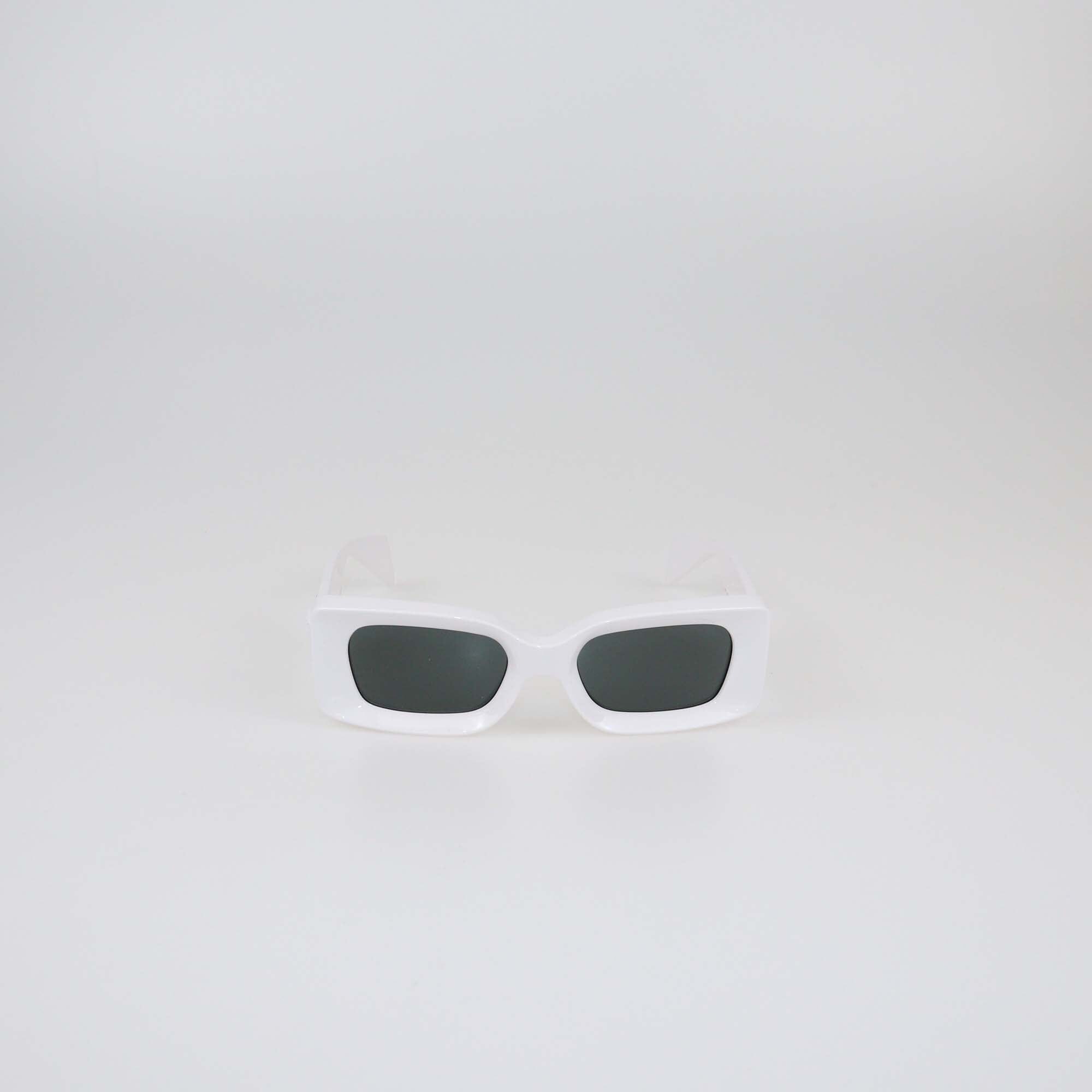 Versace White/Black Rectangular Sunglasses Womens Versace 