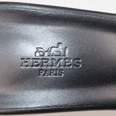 Hermes Beige Natura Leather and Lizard Gigi 50 Sandals