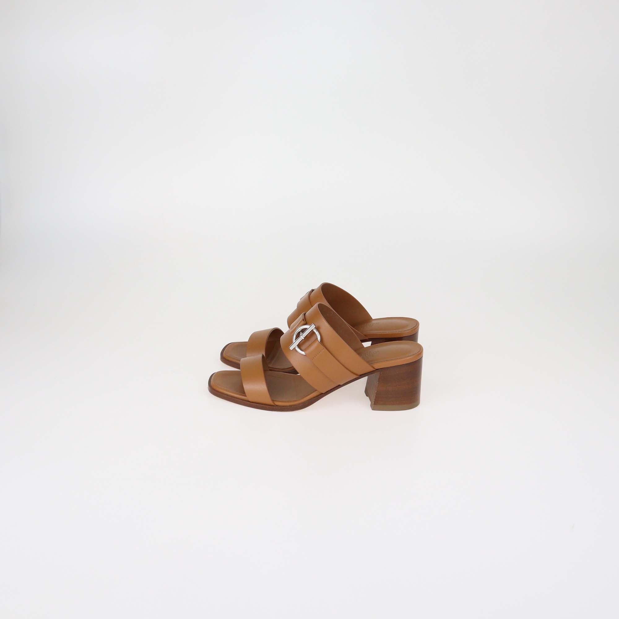 Hermes Naturel Leather Kute 60 Sandals
