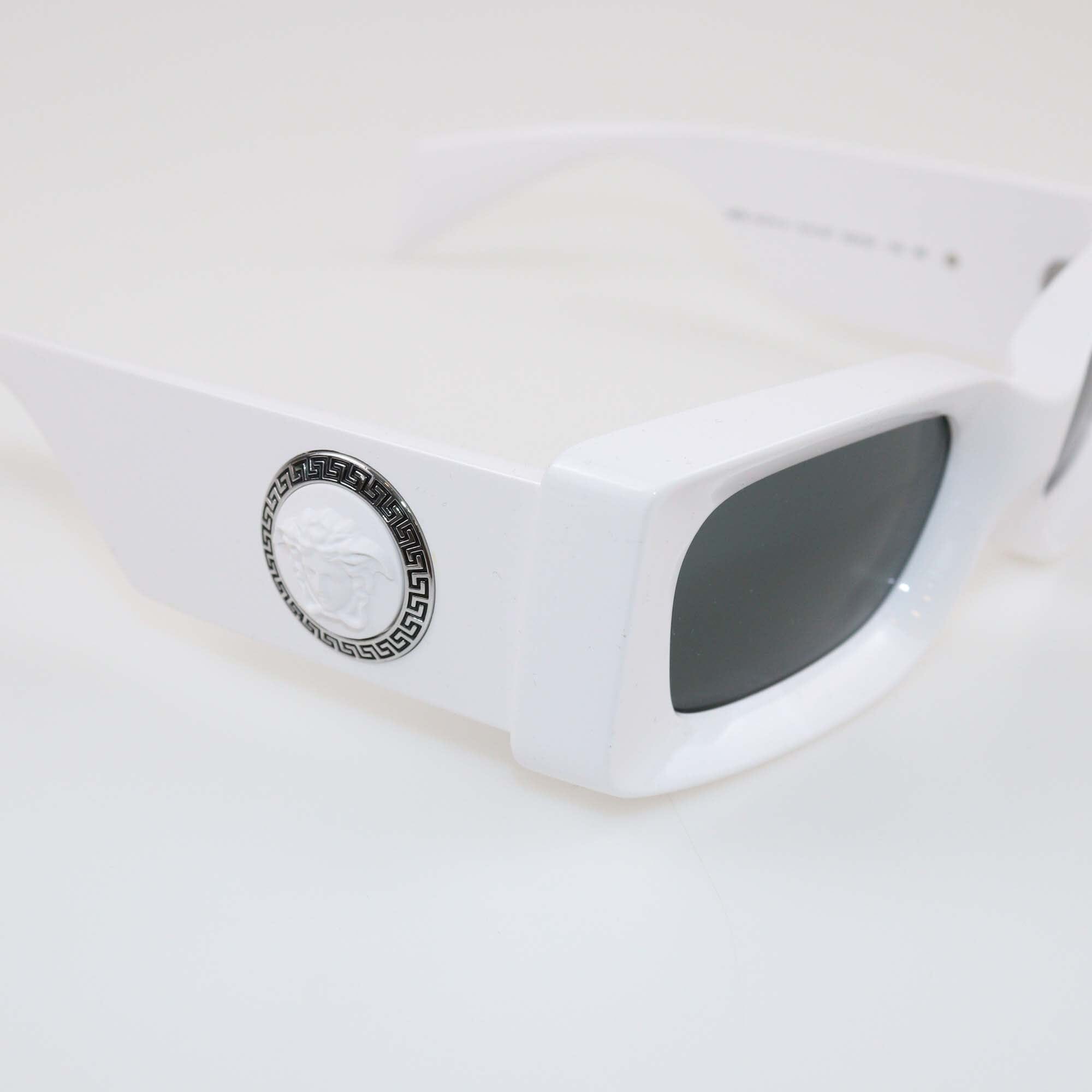Versace White/Black Rectangular Sunglasses Womens Versace 
