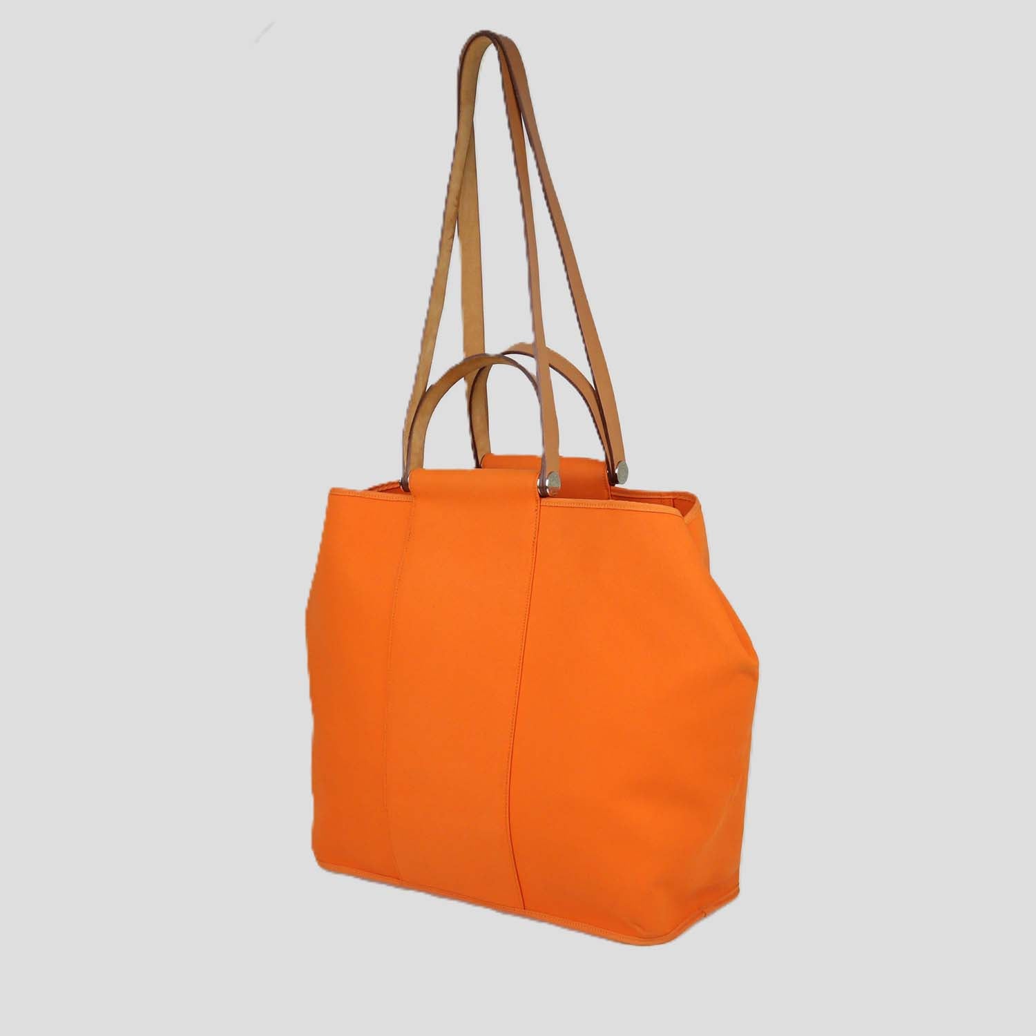 Hermes Orange Canvas Cabag GM Tote