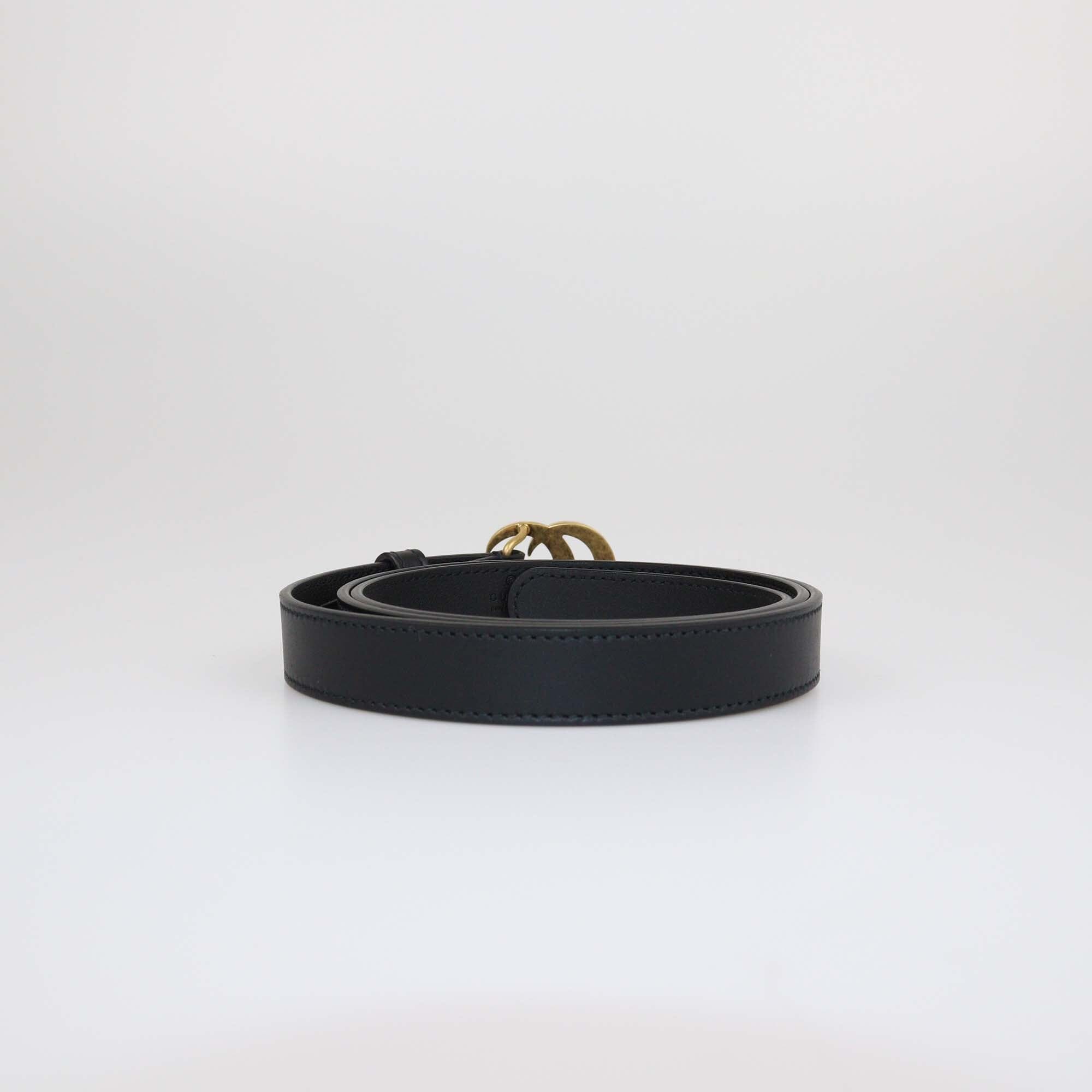 Gucci Black Pearl Double G Belt Womens Gucci 