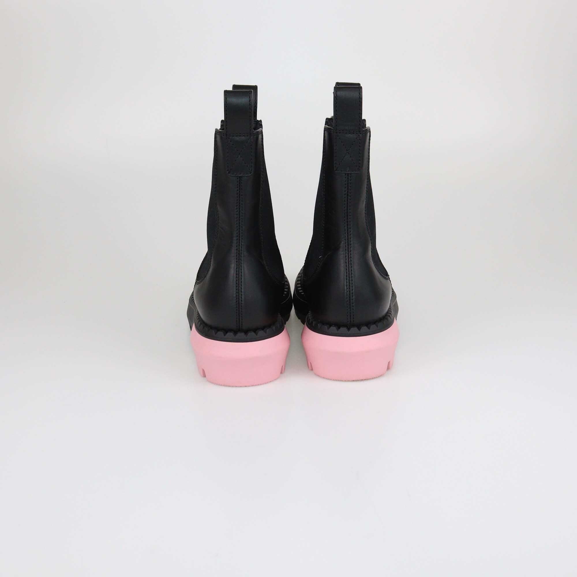 Gucci Black/Pink Interlocking G Chelsea Ankle Boots Womens Gucci 