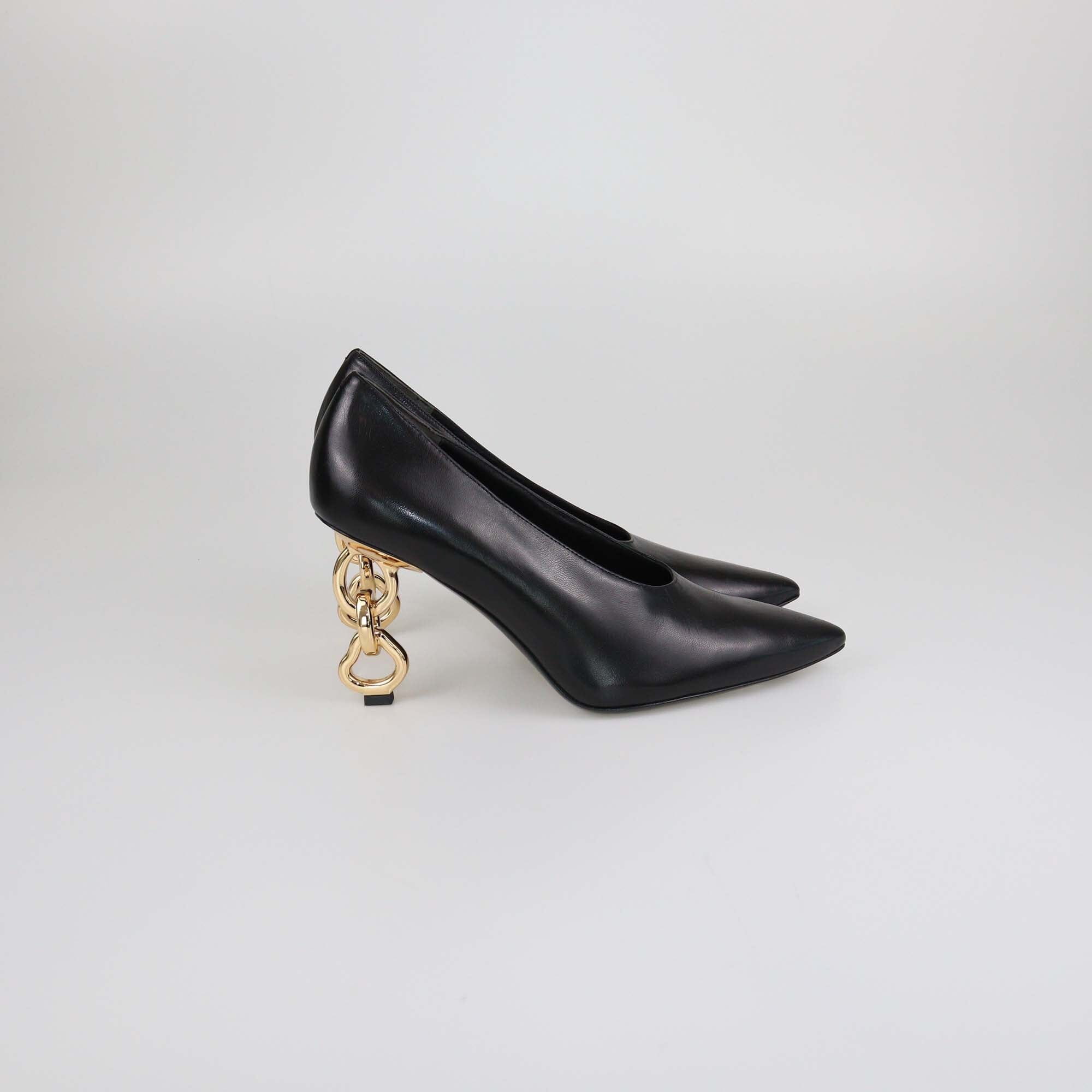 Tory Burch Black Chain Heel Pumps Womens Tory Burch 