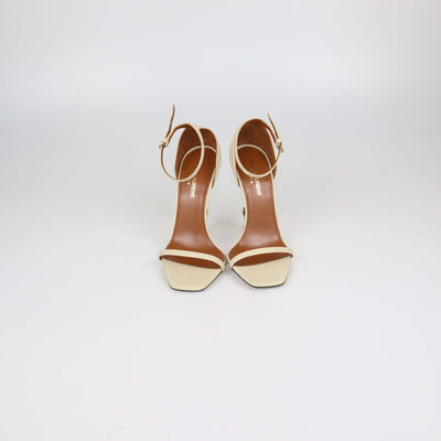 Saint Laurent Cream Leather Opyum Sandals