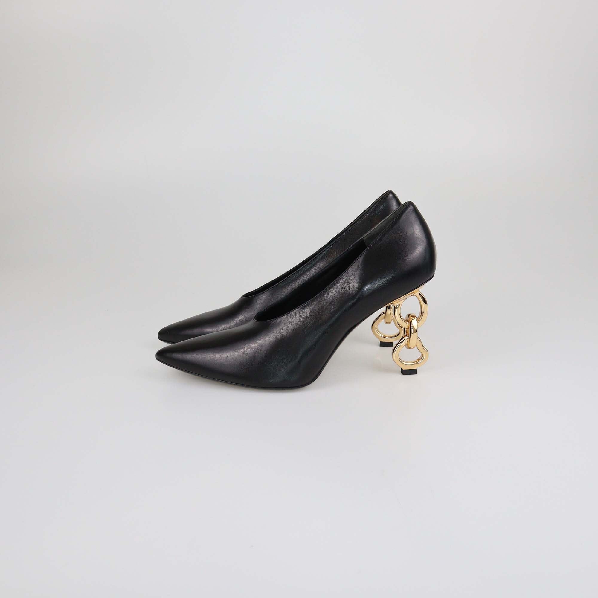 Tory Burch Black Chain Heel Pumps Womens Tory Burch 