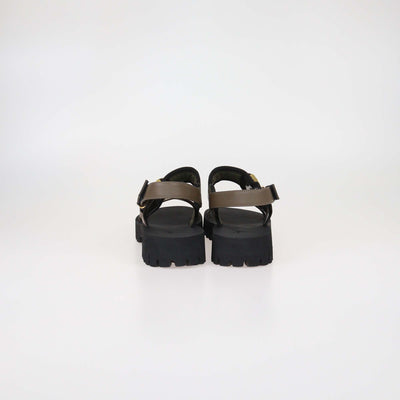 Guiseppe Zanotti Olive Green Leather and Technical Fabric Mederic Sandals