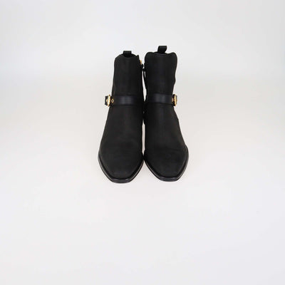 Guiseppe Zanotti Black Suede Chacago 40 Ankle Boots