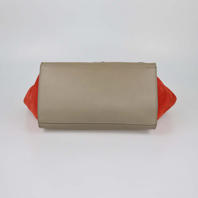 Celine Tricolor Leather and Suede Medium Trapeze Bag