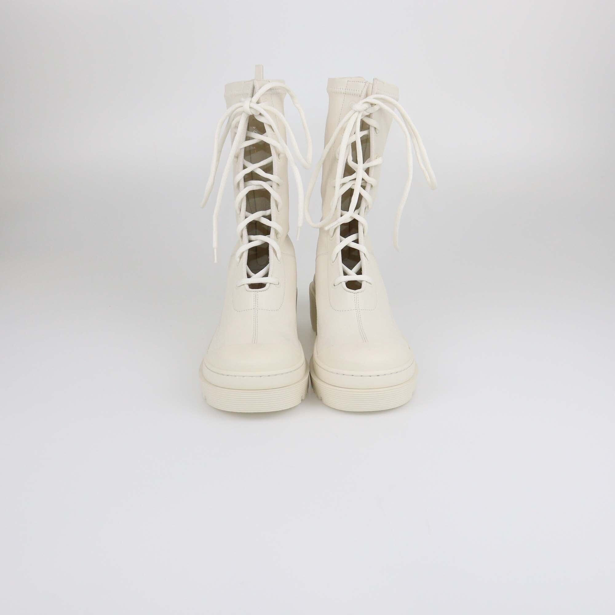 Christian Dior Off White Arcade Lace Up Combat Boots Womens Christian Dior 