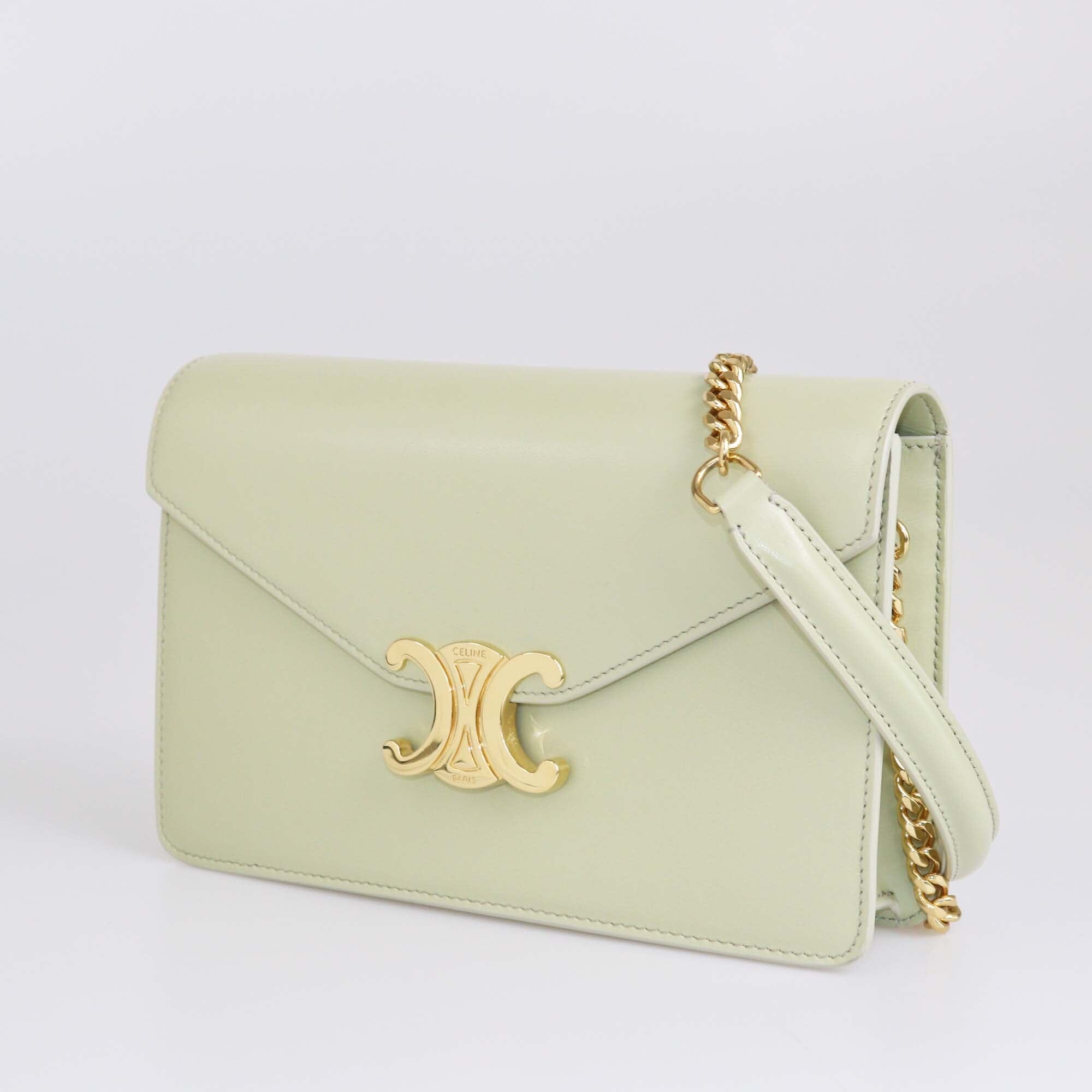 Celine Green Clay Margo Wallet on Chain Womens Celine 