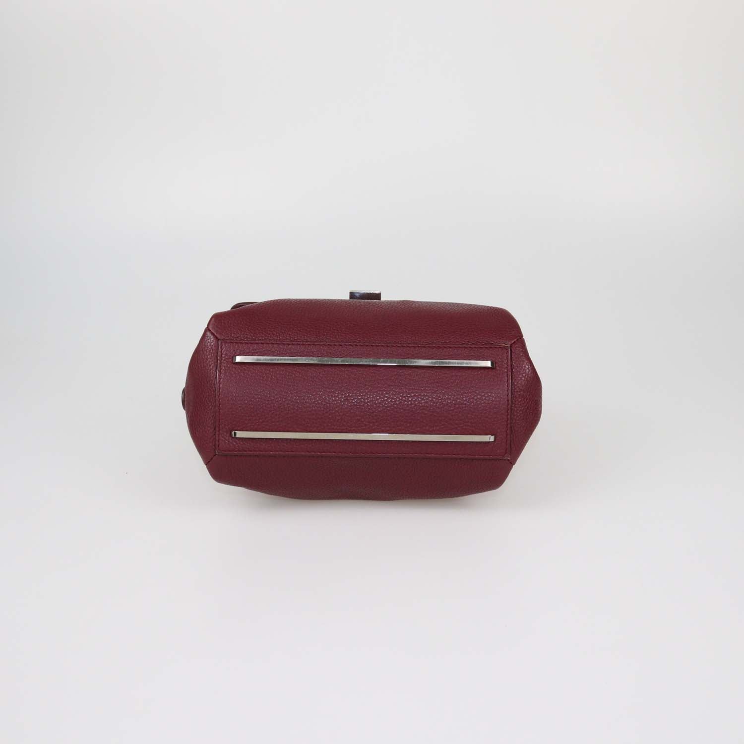 Balenciaga Burgundy Leather Mini Le Dix Top Handle Bag