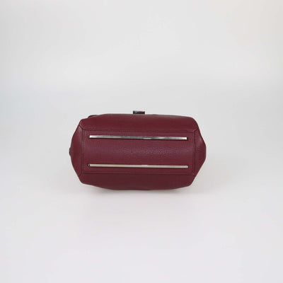 Balenciaga Burgundy Leather Mini Le Dix Top Handle Bag
