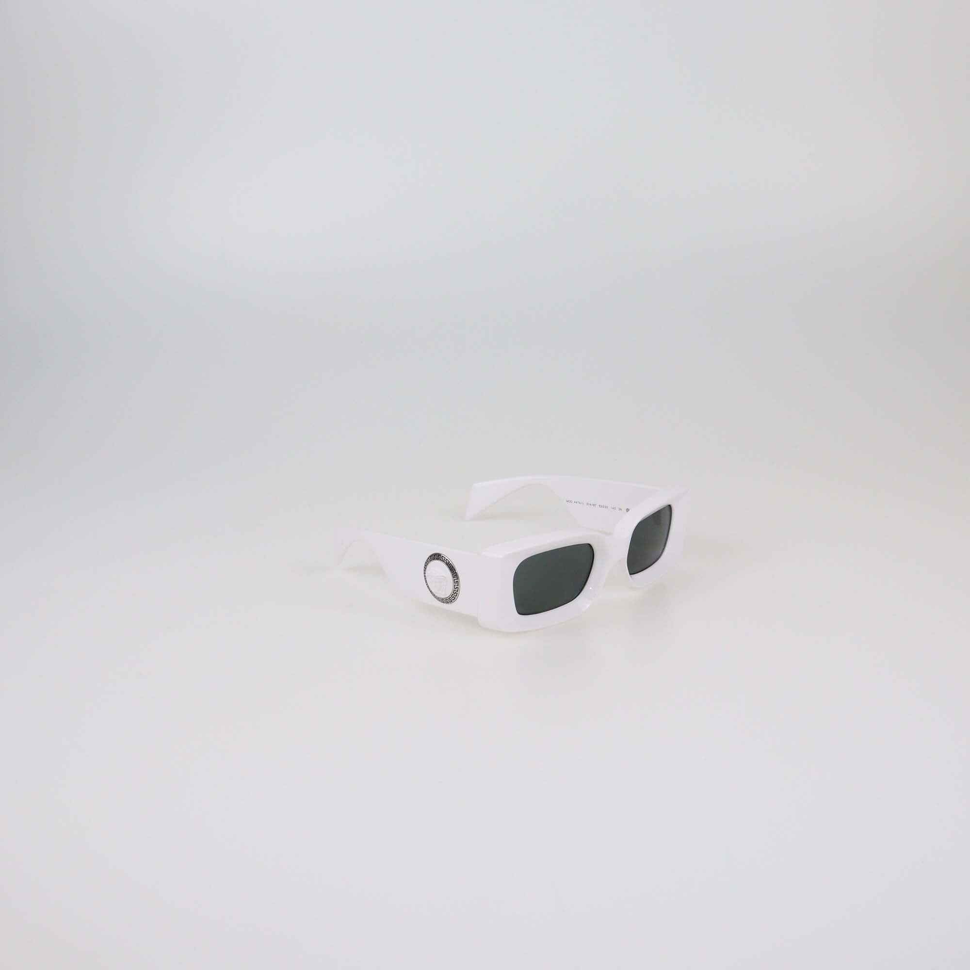 Versace White/Black Rectangular Sunglasses Womens Versace 