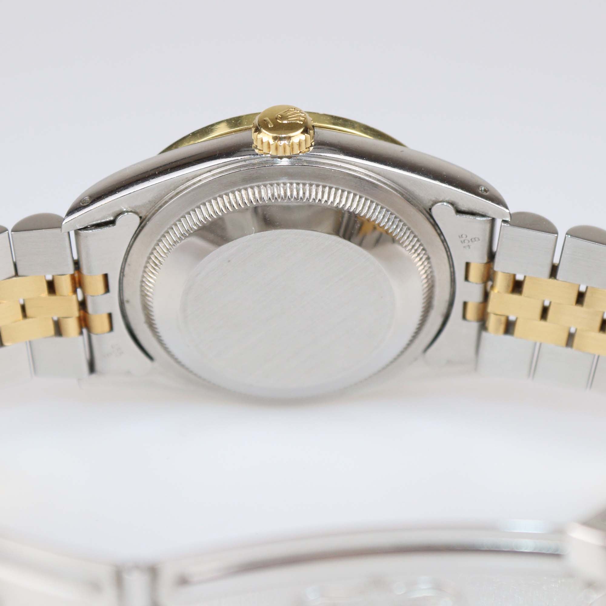 Rolex 18K Yellow Gold Stainless Steel Champagne Dial Diamond Datejust 36 mm Watch