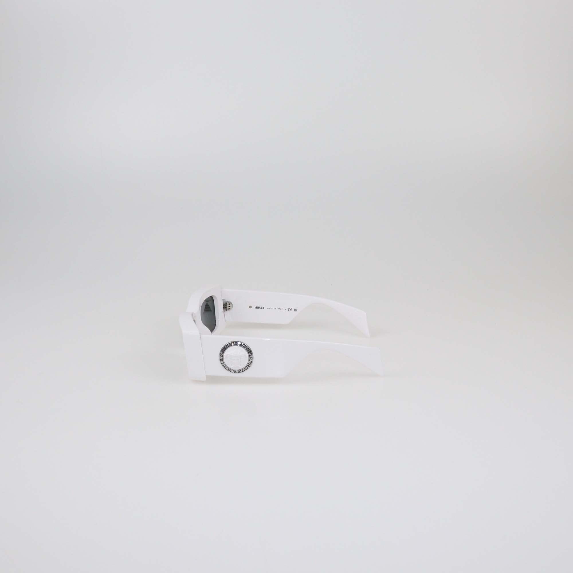 Versace White/Black Rectangular Sunglasses Womens Versace 