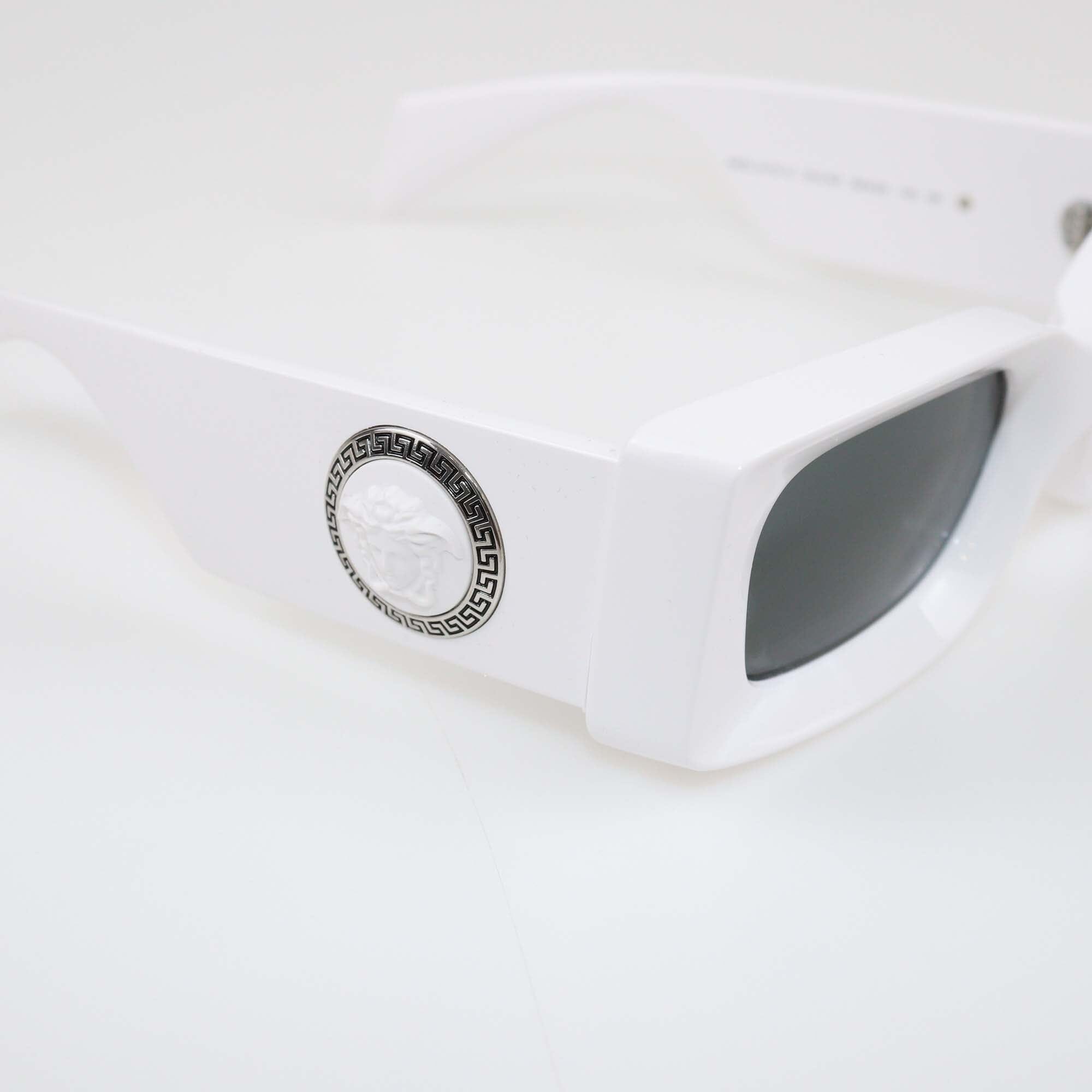 Versace White/Black Rectangular Sunglasses Womens Versace 
