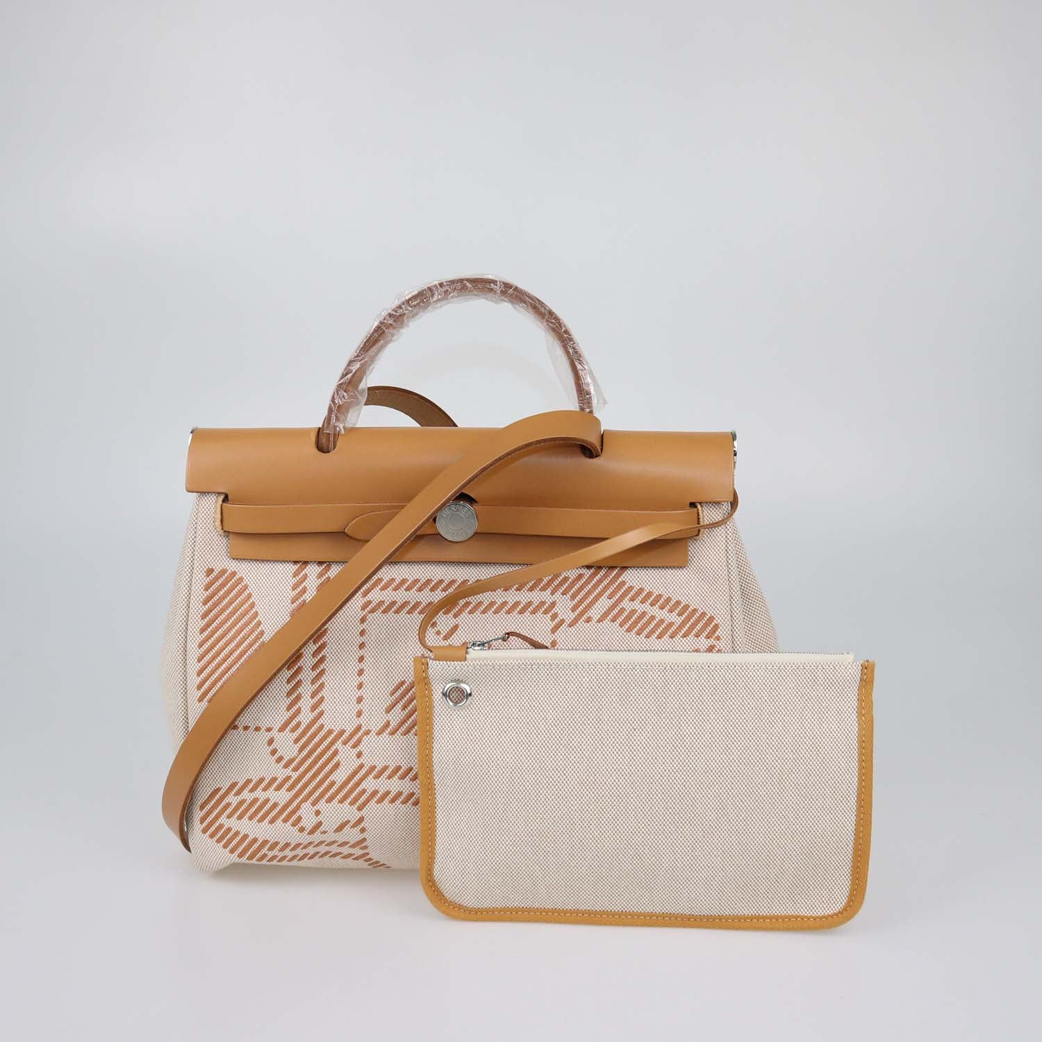 Hermes Beige/Naturel Canvas and Vache Leather Brides de Gala Herbag Zip 31 Bag