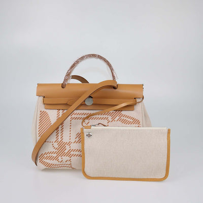 Hermes Beige/Naturel Canvas and Vache Leather Brides de Gala Herbag Zip 31 Bag