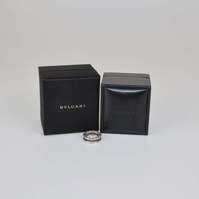 Bvlgari Sterling Silver Ceramic B.Zero1 Save The Children Band Ring Size 54