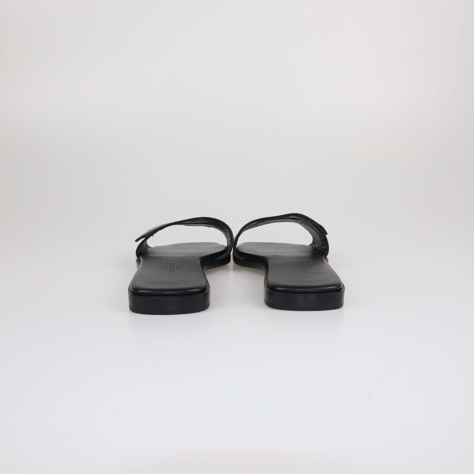 Hermes Black View Flat Slides Womens Hermes 