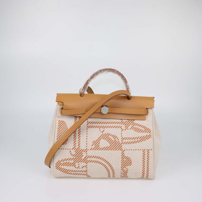 Hermes Beige/Naturel Canvas and Vache Leather Brides de Gala Herbag Zip 31 Bag