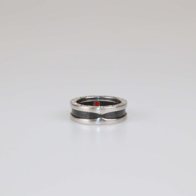Bvlgari Sterling Silver Ceramic B.Zero1 Save The Children Band Ring Size 54