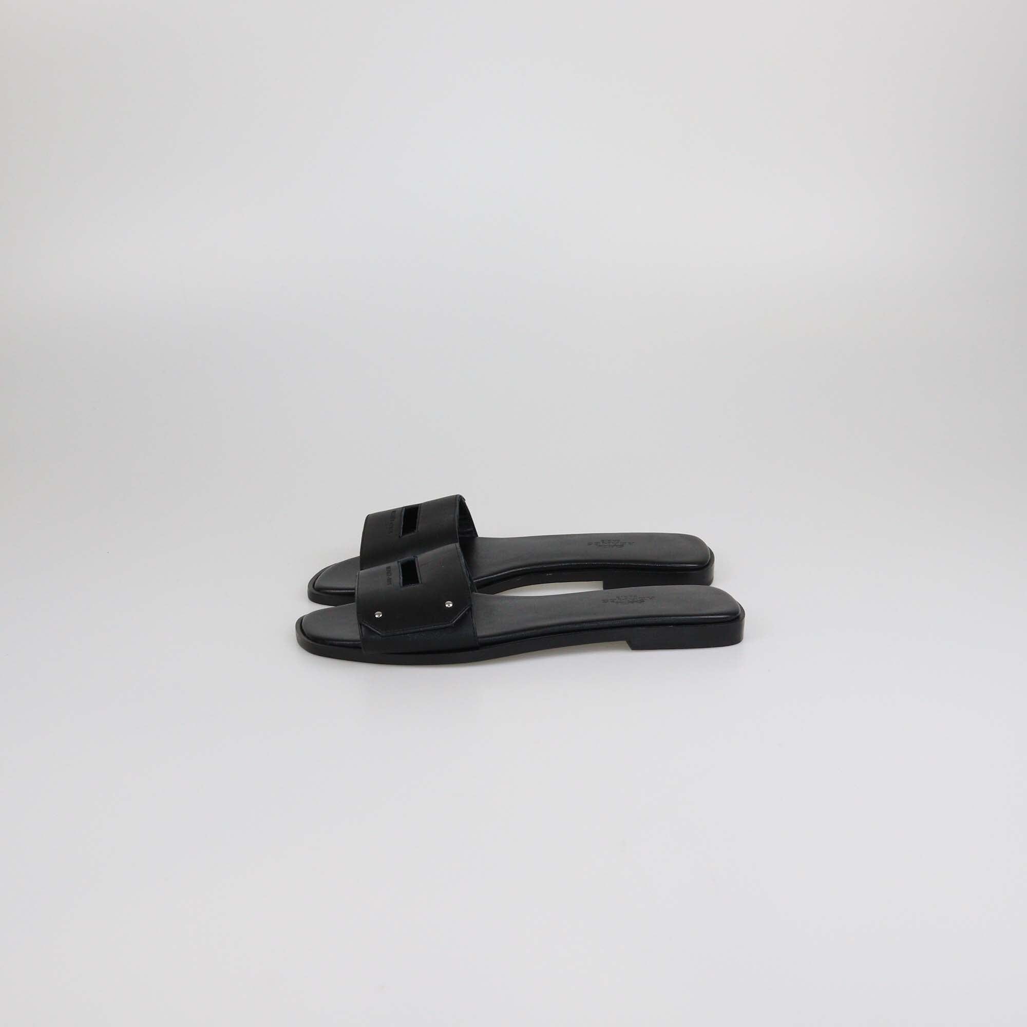 Hermes Black View Flat Slides Womens Hermes 