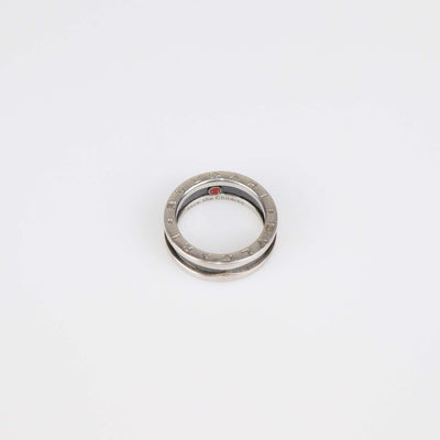 Bvlgari Sterling Silver Ceramic B.Zero1 Save The Children Band Ring Size 54