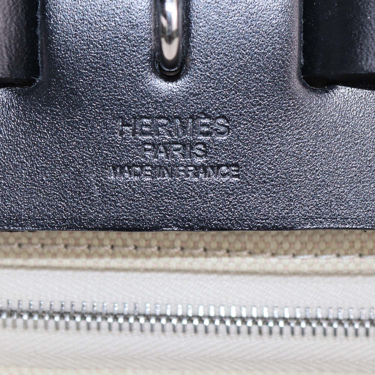 Hermes Black/Beige Canvas and Vache Hunter Leather Herbag Zip Retourne 31 Bag
