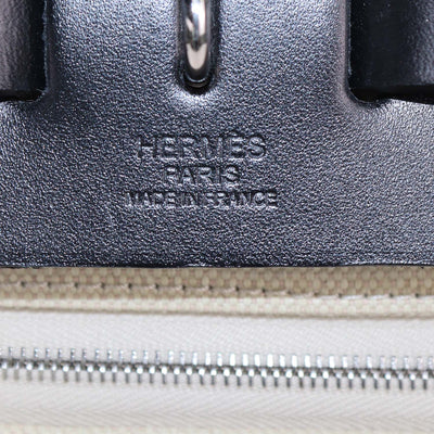Hermes Black/Beige Canvas and Vache Hunter Leather Herbag Zip Retourne 31 Bag