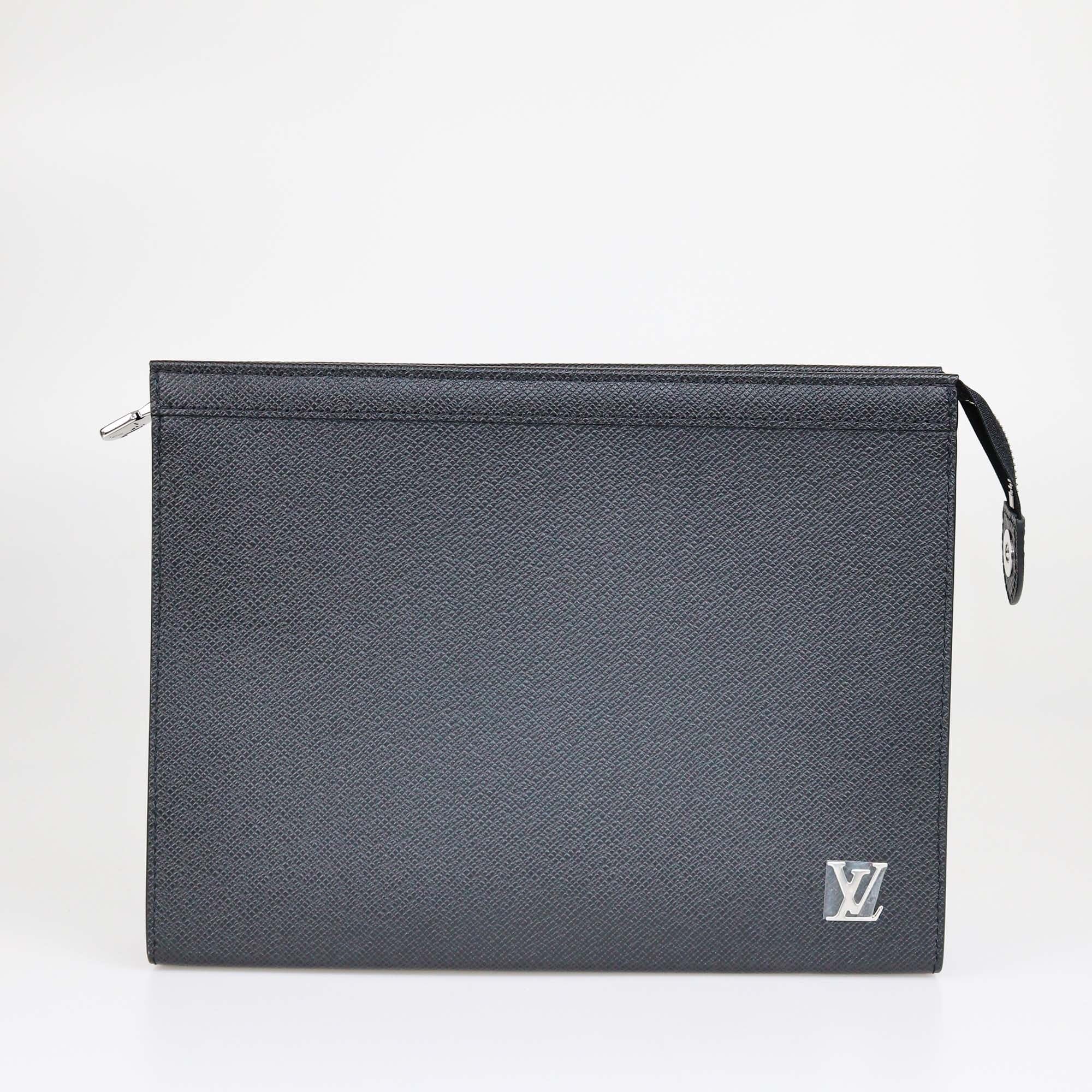 Louis Vuitton Black Taiga Voyage Pochette Womens Louis Vuitton 