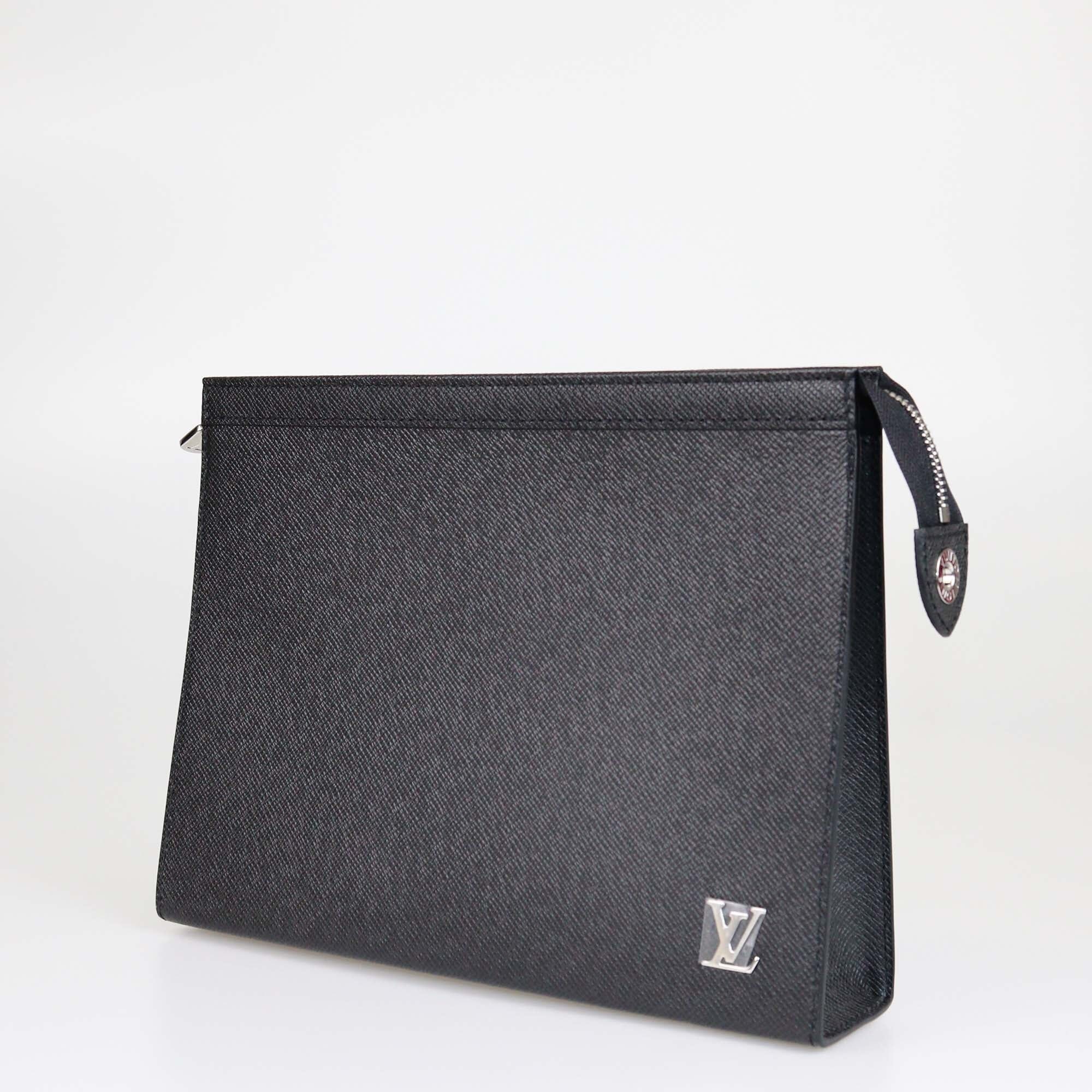 Louis Vuitton Black Taiga Voyage Pochette Womens Louis Vuitton 