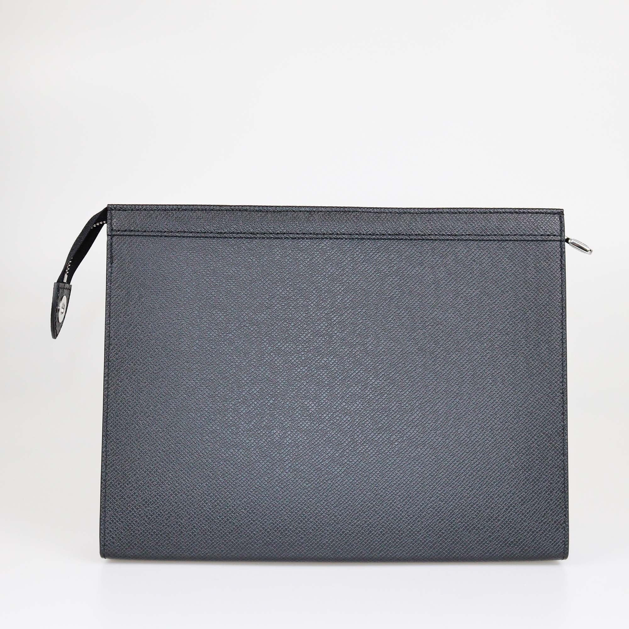 Louis Vuitton Black Taiga Voyage Pochette Womens Louis Vuitton 