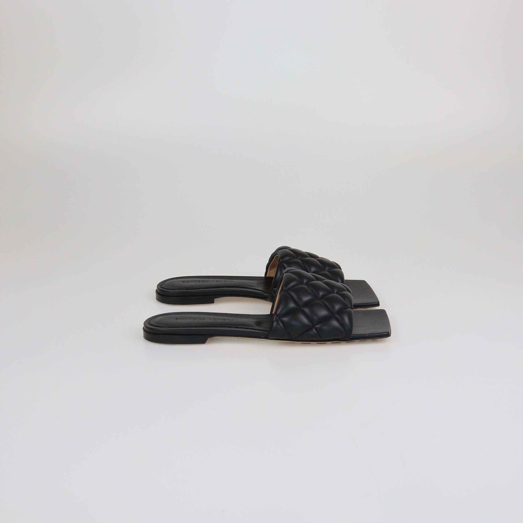 Bottega Veneta Black Lido Flat Slides Womens Bottega Veneta 