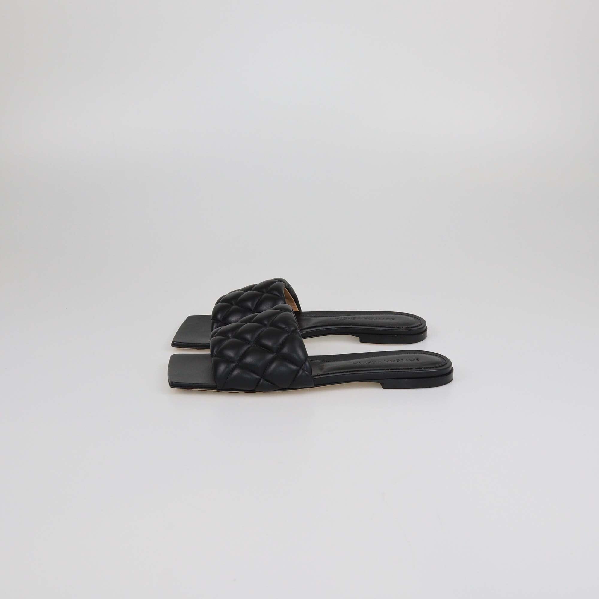 Bottega Veneta Black Lido Flat Slides Womens Bottega Veneta 