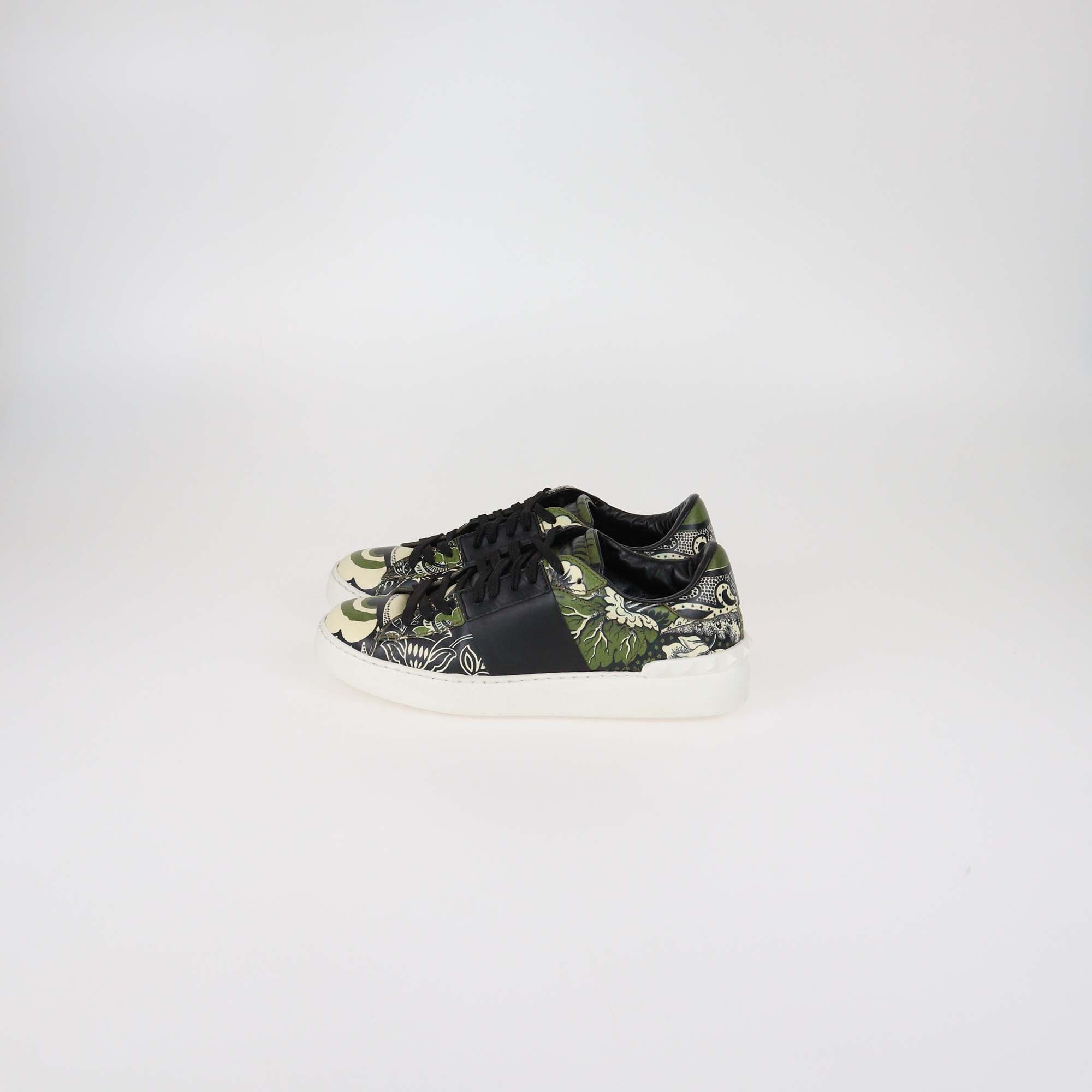 Valentino Multicolor Printed Leather Rockstud Low Top Sneakers