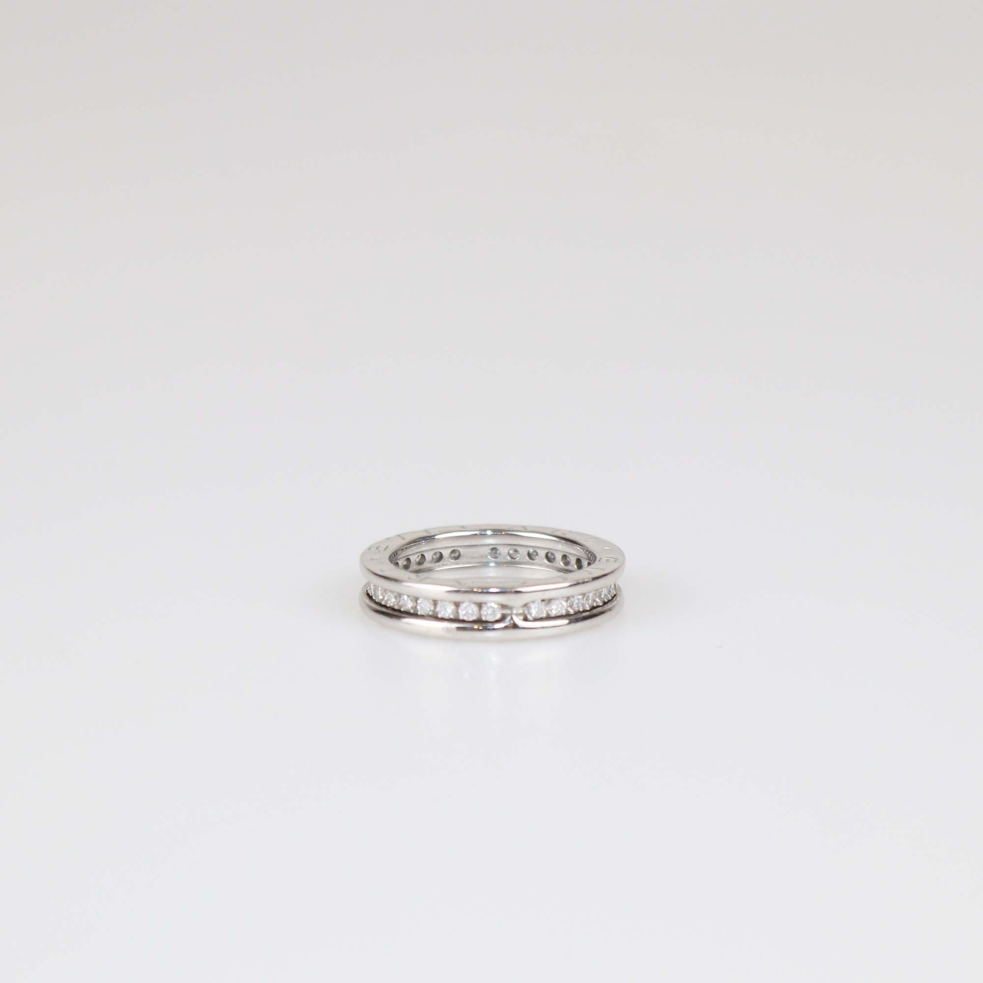 Bvlgari 18K White Gold Diamond B.Zero1 One Band Ring Size 52