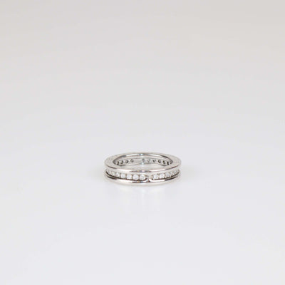 Bvlgari 18K White Gold Diamond B.Zero1 One Band Ring Size 52