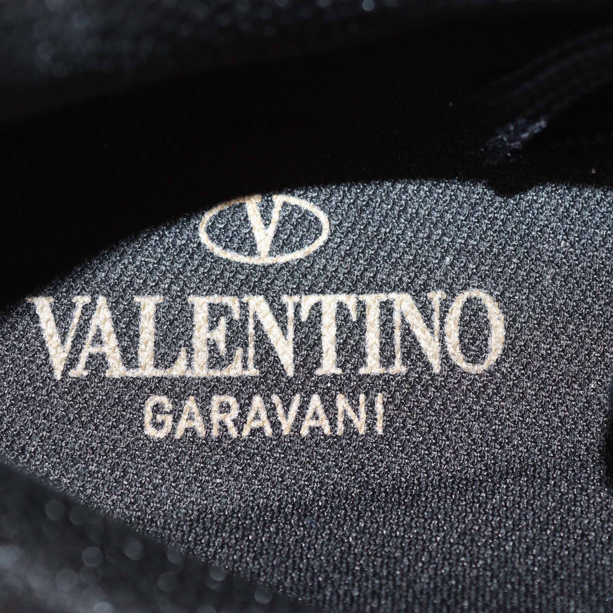 Valentino Navy Blue Mesh Nylon & Leather Rockrunner Sneaker