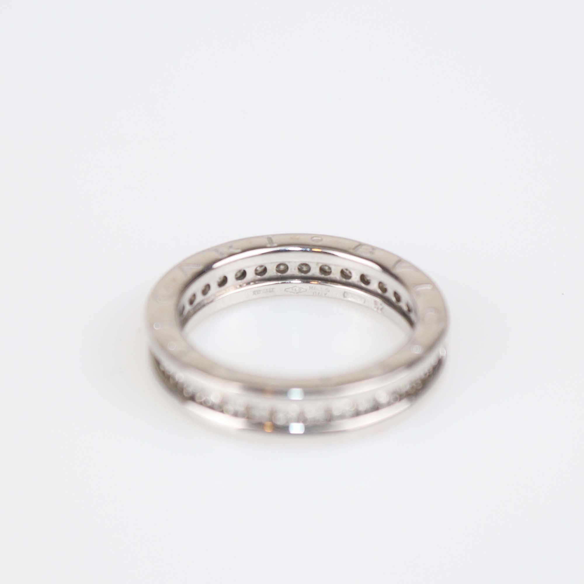 Bvlgari 18K White Gold Diamond B.Zero1 One Band Ring Size 52