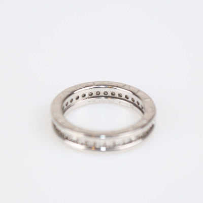 Bvlgari 18K White Gold Diamond B.Zero1 One Band Ring Size 52