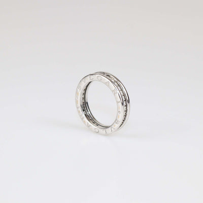 Bvlgari 18K White Gold Diamond B.Zero1 One Band Ring Size 52