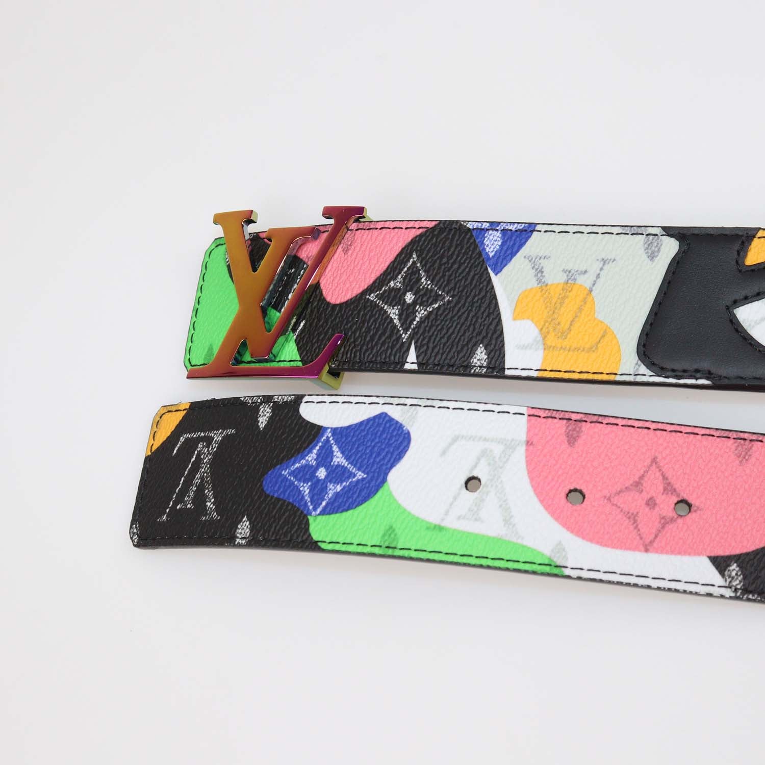 Louis Vuitton x Kid Multicolor Monogram Canvas Reversible Initiales Belt