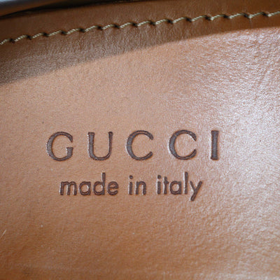 Gucci Dark Brown Leather Web Driver Loafers