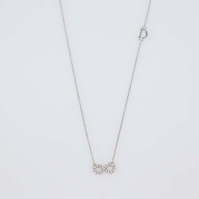 Damiani 18K White Gold Infinity Diamond Pendant Necklace