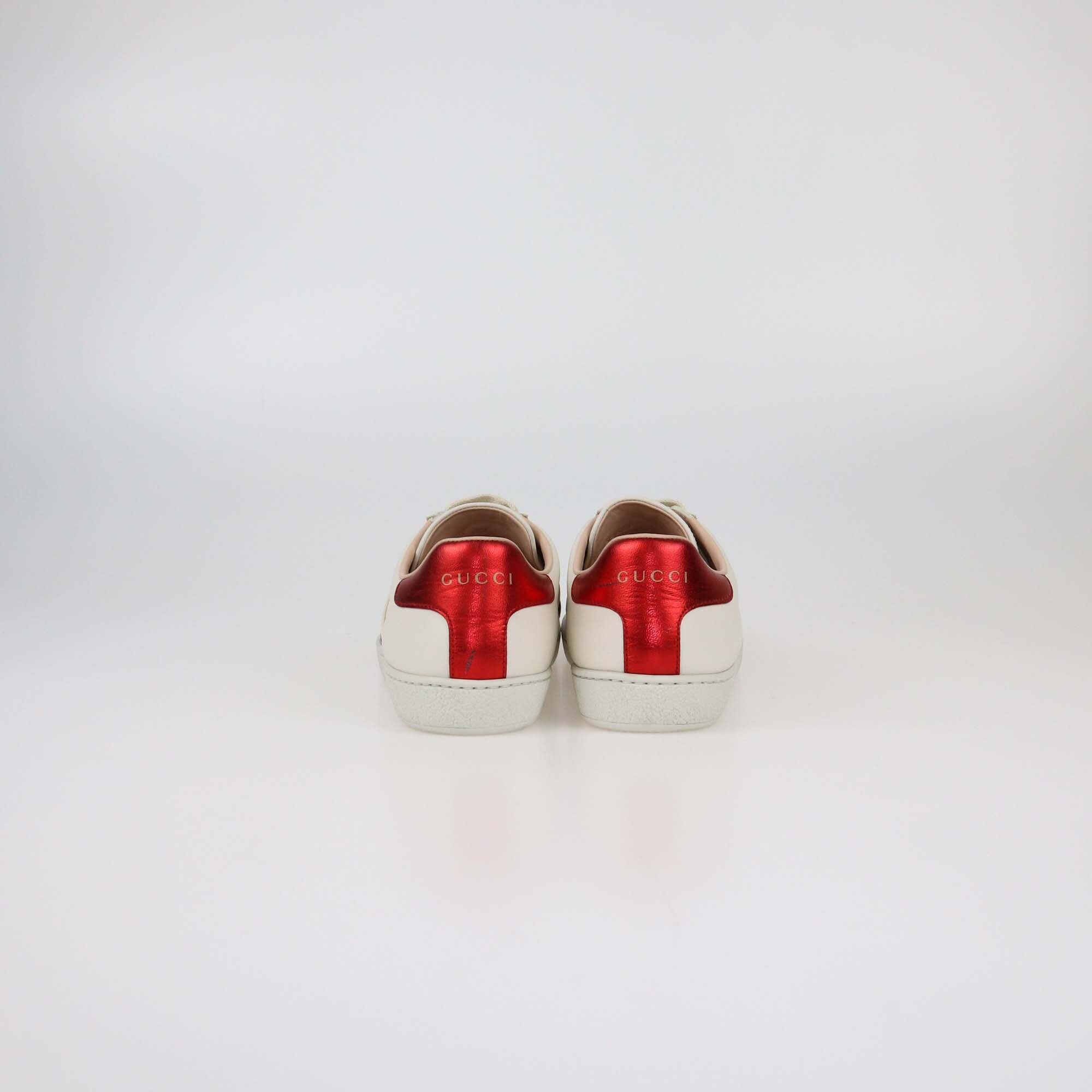 Gucci Striped Ivory Ace Sneaker Womens Gucci 